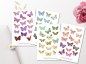 Preview: Colorful Butterflies Sticker Set